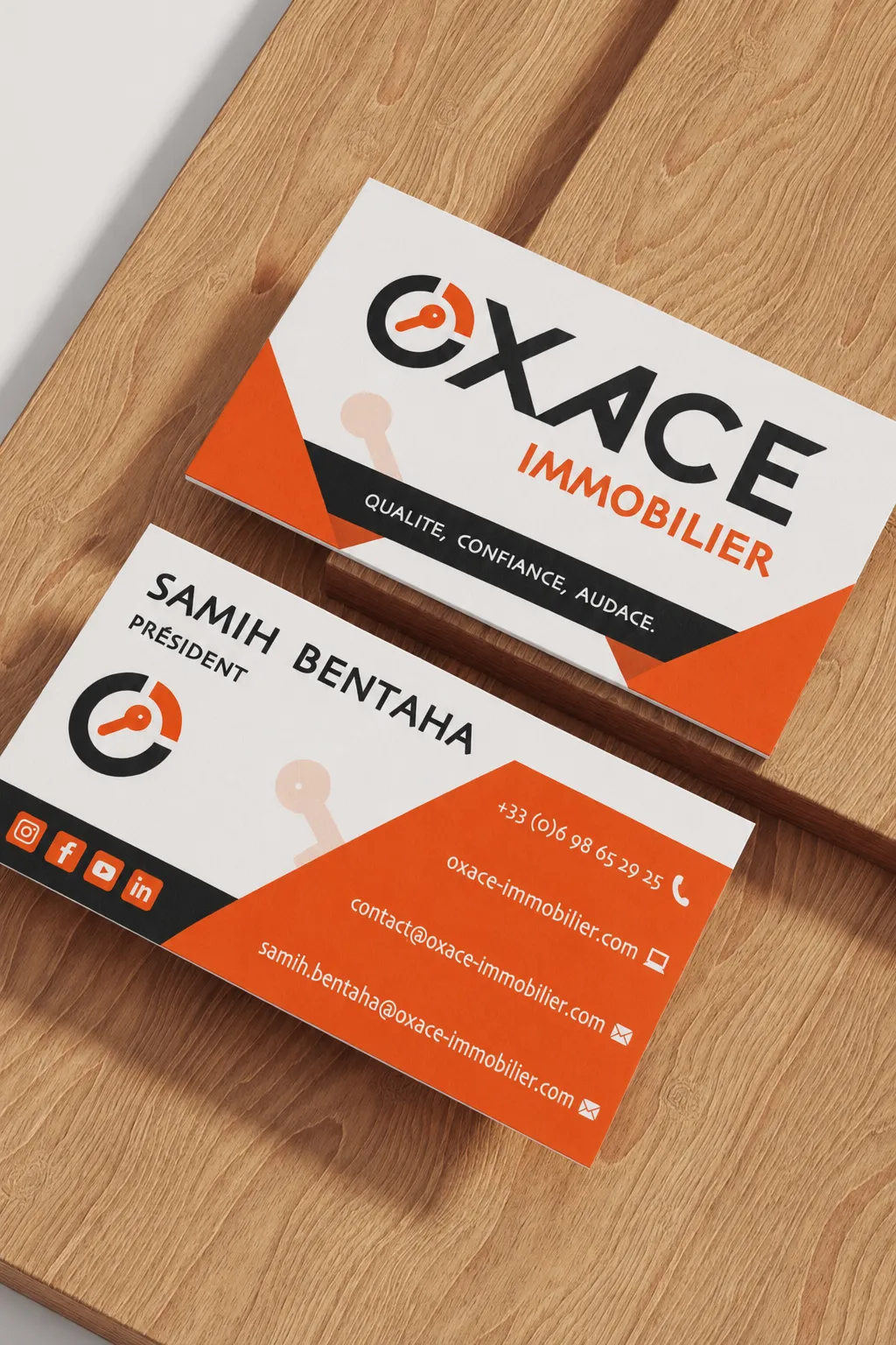 Cartes de visite · Oxace Immobilier