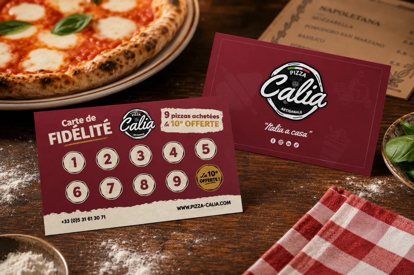 Carte de fidélité · Pizza Calia